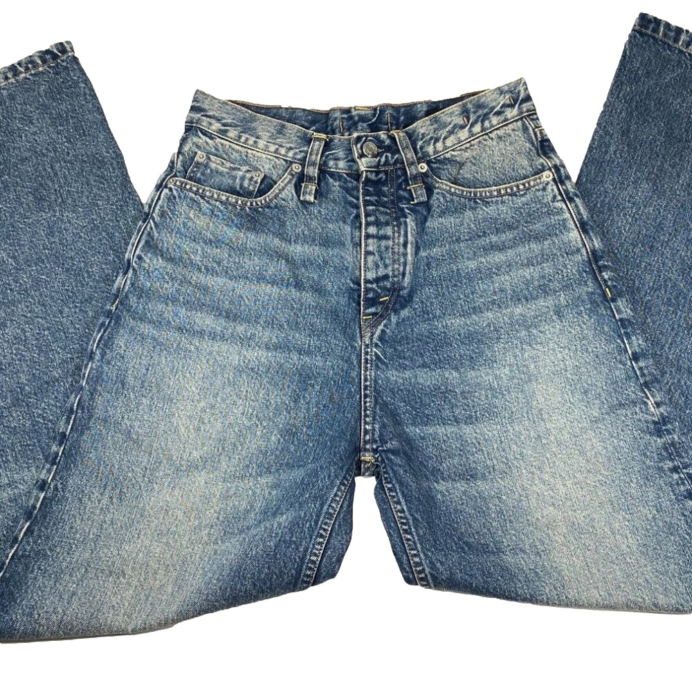 NEW HOPE Men Jeans Blue Size 30 Skid Loose Fit Wide Flared Leg Cotton Mid